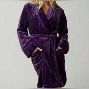 Soma Blackberry Wine Short Plush Robe S/M NWT